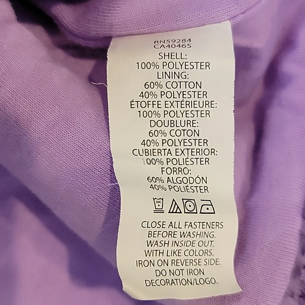 Children's Place Purple Sherpa Full Zip Hooded Jacket Girls Size 10/12